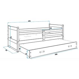 Children bed with bed Rocky - natural-gray, BMS