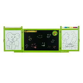 Children's magnetic/chalk board on the wall - green