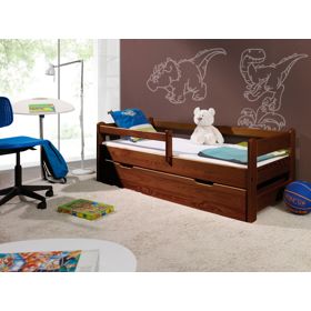 Children's Bed Woody with Guardrail - Walnut, Ourbaby®
