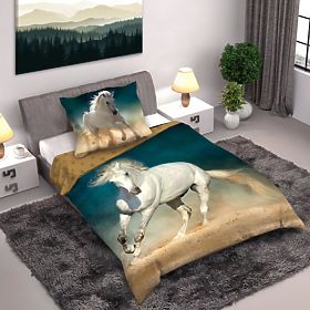 Children's bedding 140x200 cm + 70x90 cm White horse, Faro