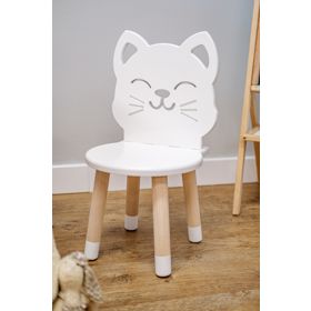 Children's Chair - Cat - White