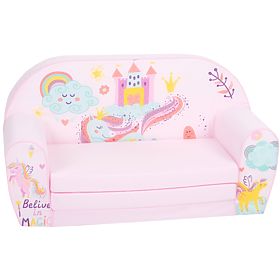 Children's sofa Magic unicorn - pink