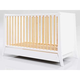 Cosmo Scandi Baby Crib 120x60 White-Natural, Pietrus