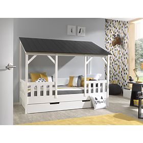 Children's House-Shaped Bed Charlotte - Black