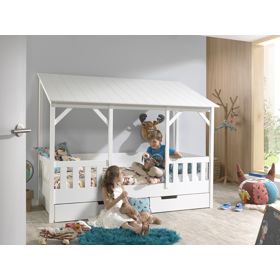 Children's House-Shaped Bed Charlotte - White, VIPACK FURNITURE