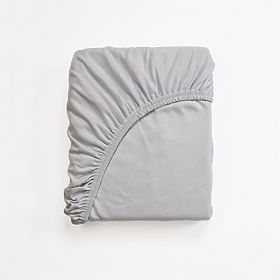 Cotton Fitted Sheet 190x90 cm - Grey, Frotti