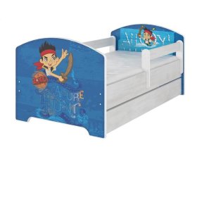 Children's Bed with Guardrail - Jake and the Never Land Pirates - Norwegian Pine Decor