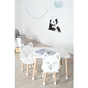 Children's Table with Chairs - Fox - White, Ourbaby®