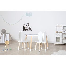 Children's Table with Chairs - Ears - White, Ourbaby®