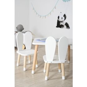 Children's Table with Chairs - Ears - White, Ourbaby®