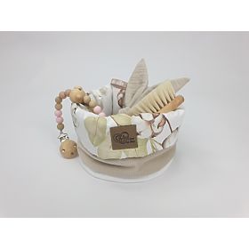 Diaper storage basket - Cotton flowers