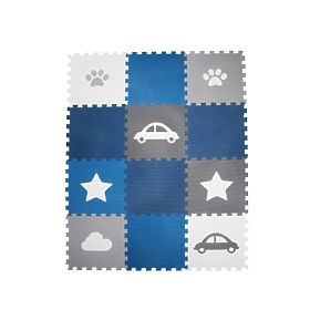 Foam play mat 12 pcs - Cloud, car, shoe, stars, VYLEN