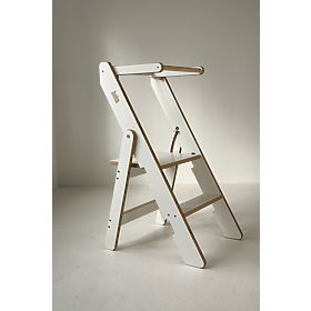 Folding Learning Tower - White, baby wood