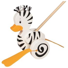 Pull animal on a stick Goki - Zebra duckling, Goki