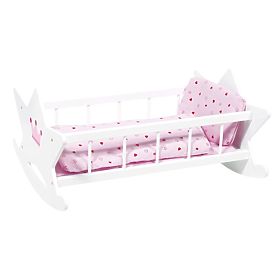 Goki wooden cradle for dolls with duvets