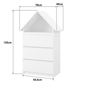 Sofie House-Shaped Dresser - White, BabyBoo