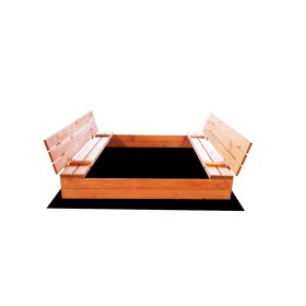 Closable Sandbox with Benches 140 x 140 - Impregnated