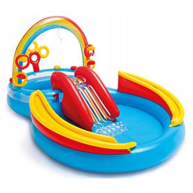 paddling pool with RAINBOW slide, INTEX