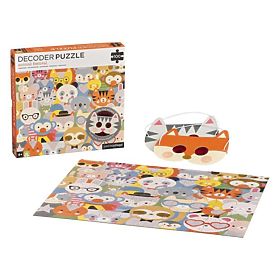 Petit Collage Puzzle animals 100 pcs with 3D glasses, Petit Collage