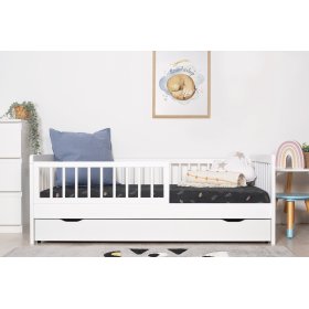 Children's Bed with Guardrail TEDDY - White