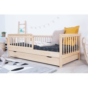 Children's Bed with Guardrail TEDDY - Natural