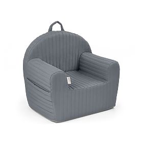 Quilted Armchair with Stripes - Graphite