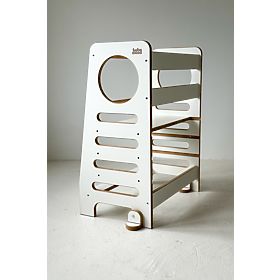 Learning Tower for Twins DOUBLE M - White, baby wood