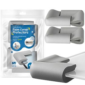 SIPO Foam corner protectors for glass surfaces, gray - 4 pcs