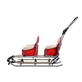 Sled for twins Duo Sport - red seat color, Mikrus