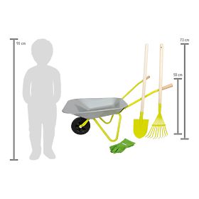 Small Foot Wheelbarrow with garden tools, small foot