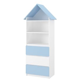 Sofie House-Shaped Bookshelf - Blue, BabyBoo