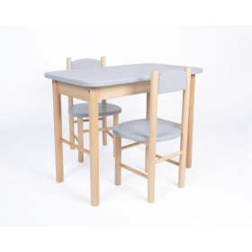 Simple Table and Chair Set - Grey