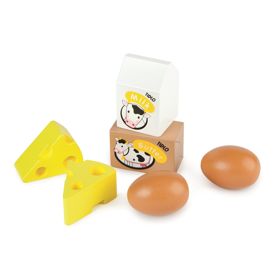 Tidlo Wooden crate with dairy products and eggs, Tidlo