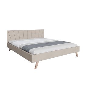 Upholstered Bed HEAVEN 120 x 200 cm - Cream, FDM