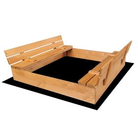 Closable Sandbox with Benches 120 x 120 - Impregnated