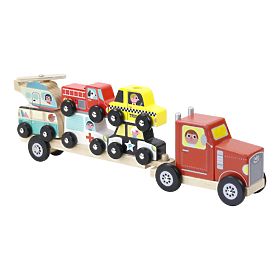 Vilac Wooden truck with toy cars, Vilac