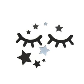 Wall decoration: Sleeping eyes with stars - blue, AdamToys