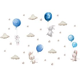 Wall stickers - Rabbit with balloons