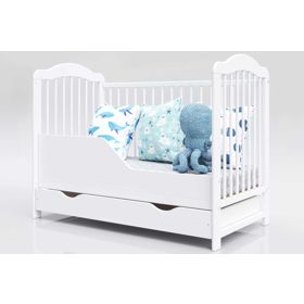 Alek Baby Cot with Removable Bars - White, Pietrus