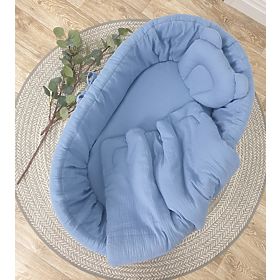 Wicker bed linen set - blue