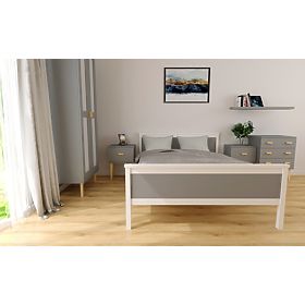 Wooden Bed Ikar 200 x 90 cm - Gray-White, Ourfamily