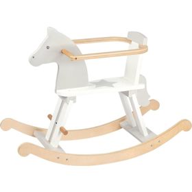 Wooden rocking horse with protective ring