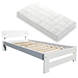 Beds with mattress and slatted base